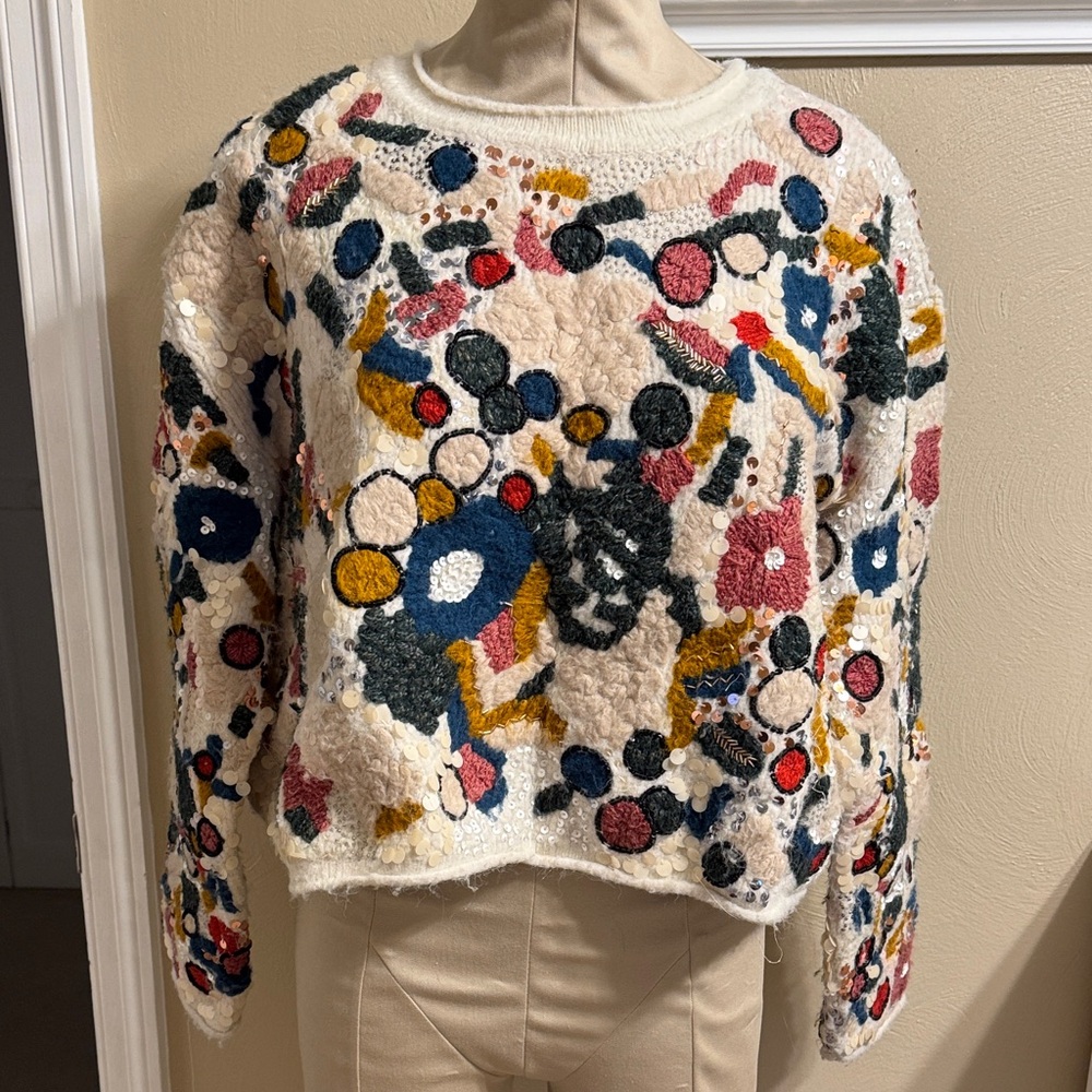 Zara Multicolor Textured Women Sweater